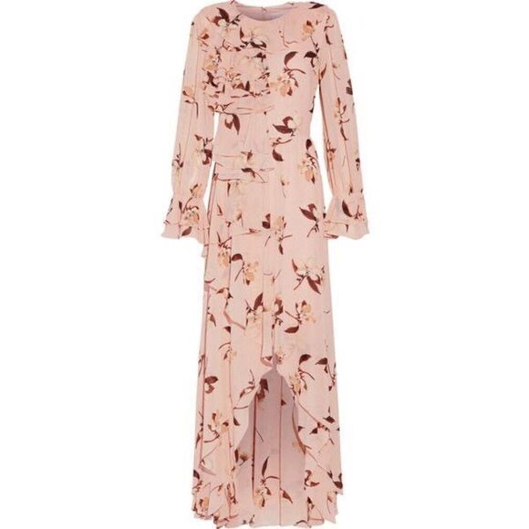 Mikael Aghal Floral Ruffle Maxi Dress - Picture 1 of 8